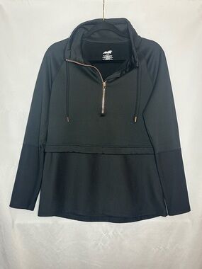 Avia Black Half-Zip Pullover with Drawstring